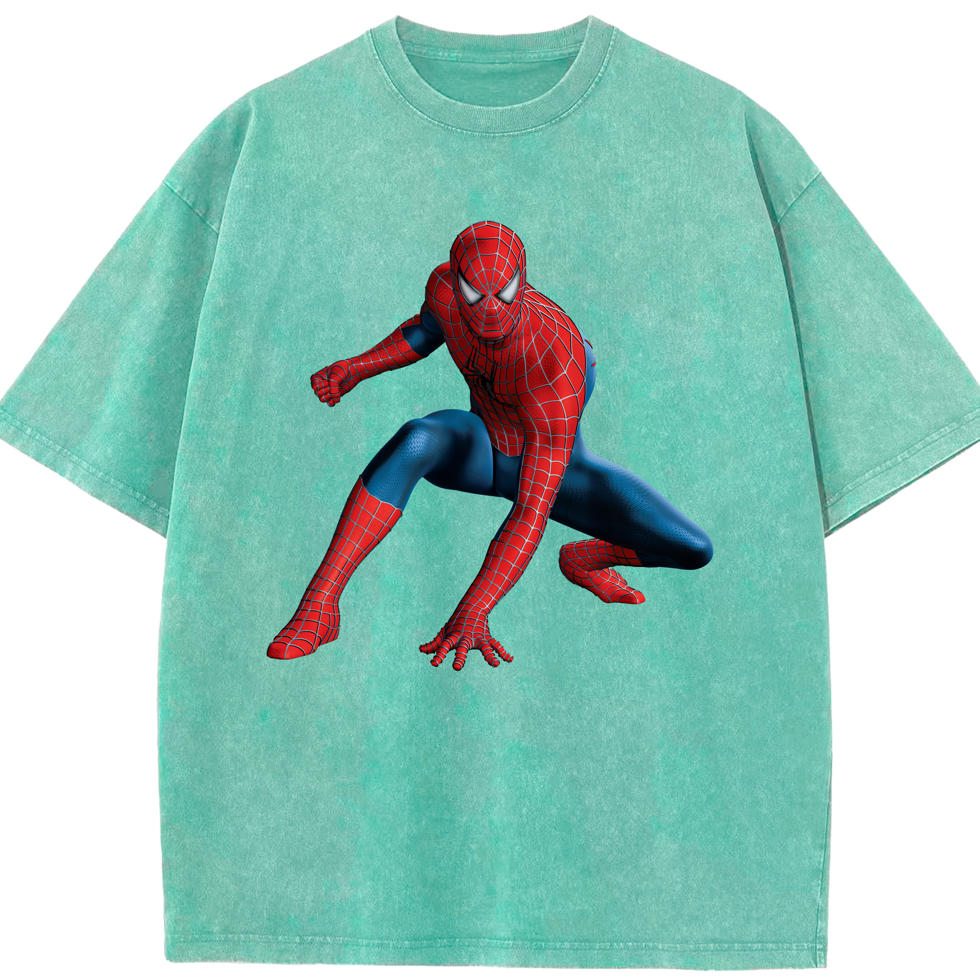 （画像用） Spider Man スパイダーマン 綿100% ヴィンテージ風 半袖Tシャツ（フロントプリント）